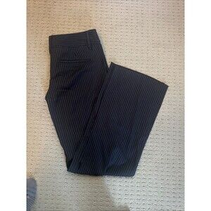 Body by Victoria Kate Fit Black Pinstripe Dress Pants Low Rise Flare Size 6
